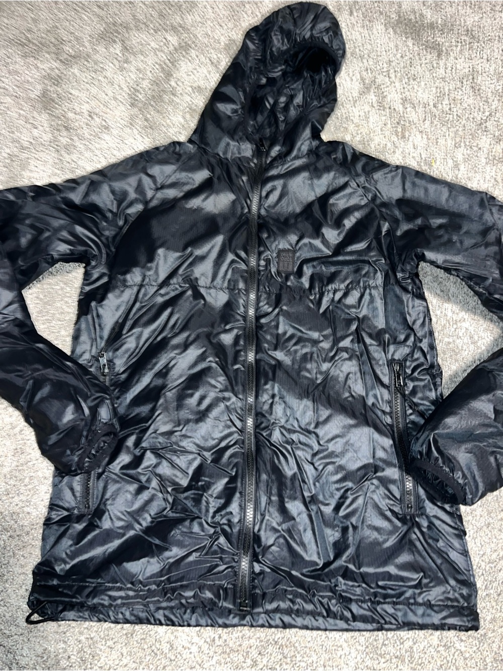 Topo Designs Mountain Puffer Hoodie Men’s Size Small Black Outdoors Primaloft